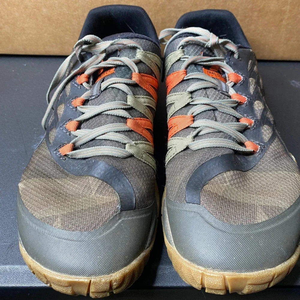 Merrell Trail Glove 4 Mens 8.5 Barefoot Running Shoes Gray Orange Vibram J37731